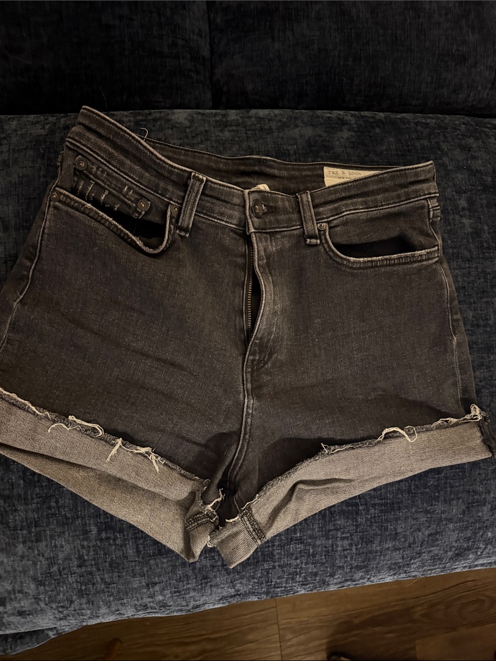 High-Rise Black Denim Rag & Bone Women’s Shorts
